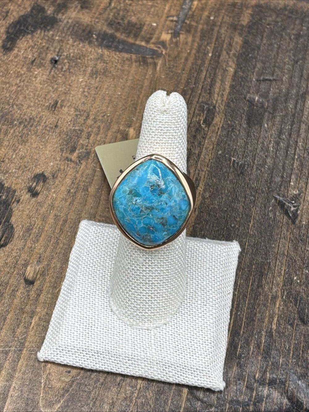Barse Lure Ring- Turquoise - Copper- 7-NWT